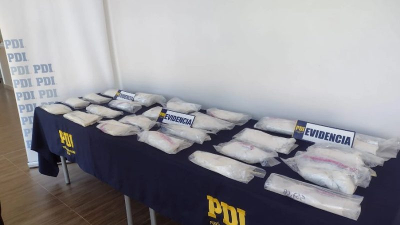 PDI incautó 22,3 kilos de cocaína base avaluada en más de $334 millones